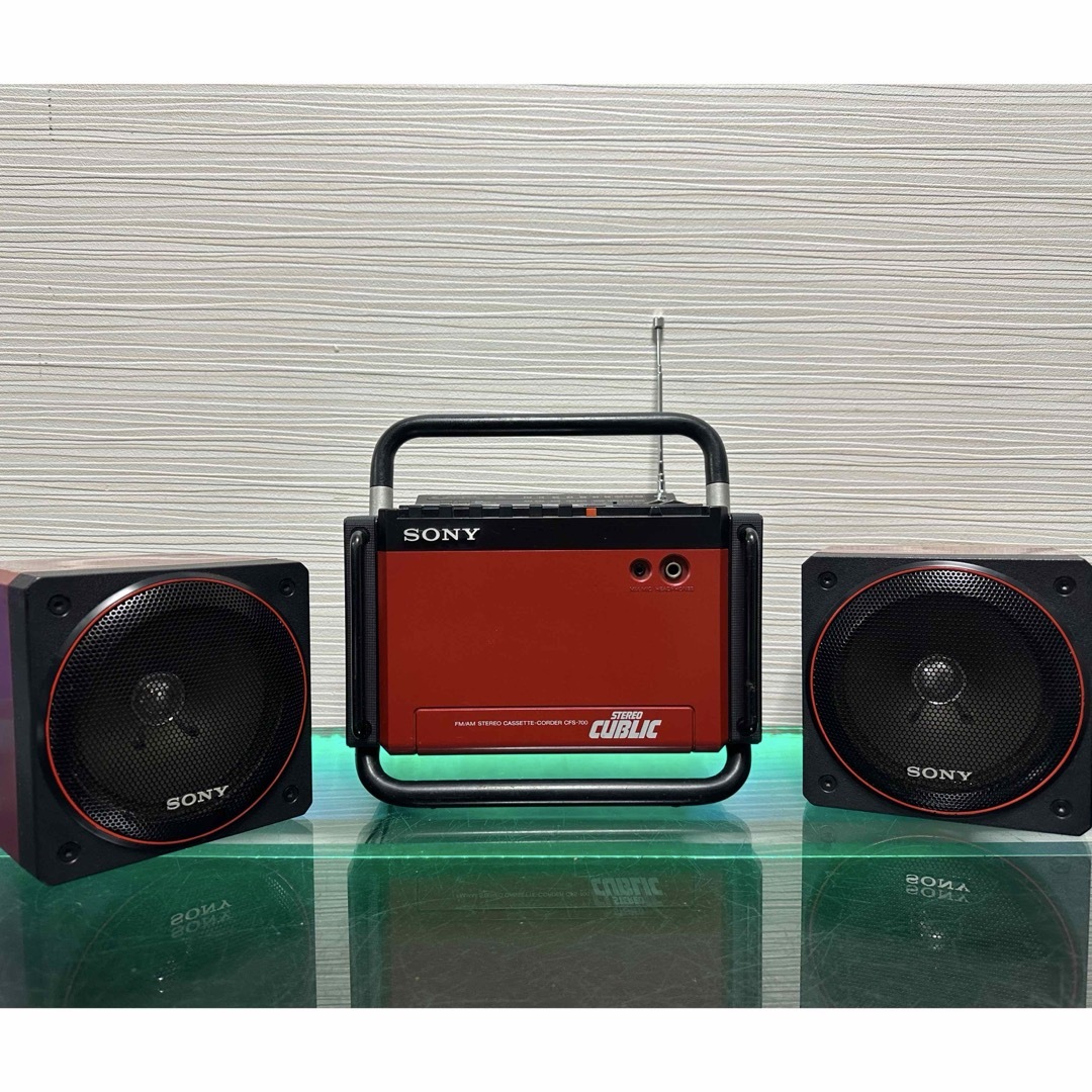 SONY - 美品ソニーSONY CFS-700 キューブリック 赤 レトロラジカセ