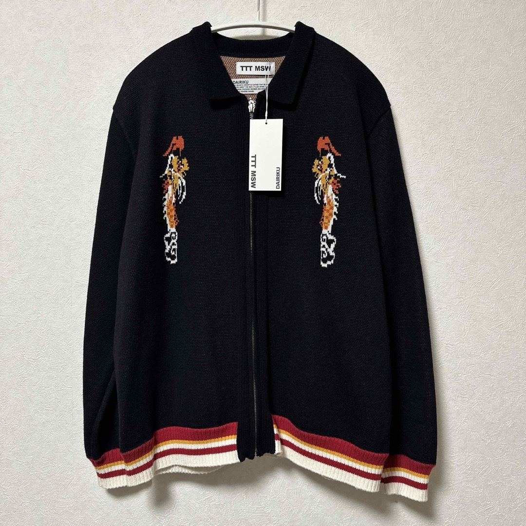 TTT_MSW - 新品未使用 TTT MSW DAIRIKU ジップアップカーディガン 黒