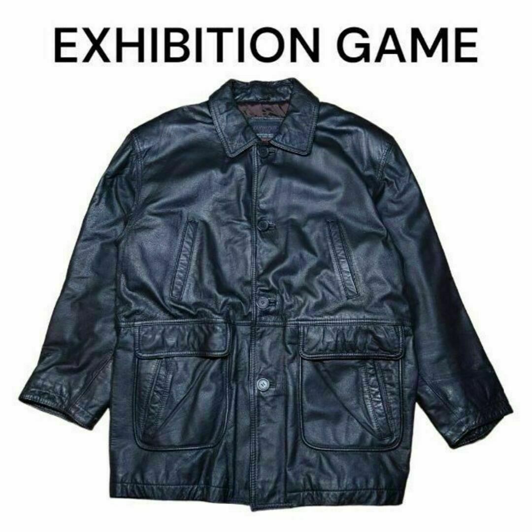 古着 レザーコート 菅田将暉 牛革 カーコート 革ジャン カウレザー 黒