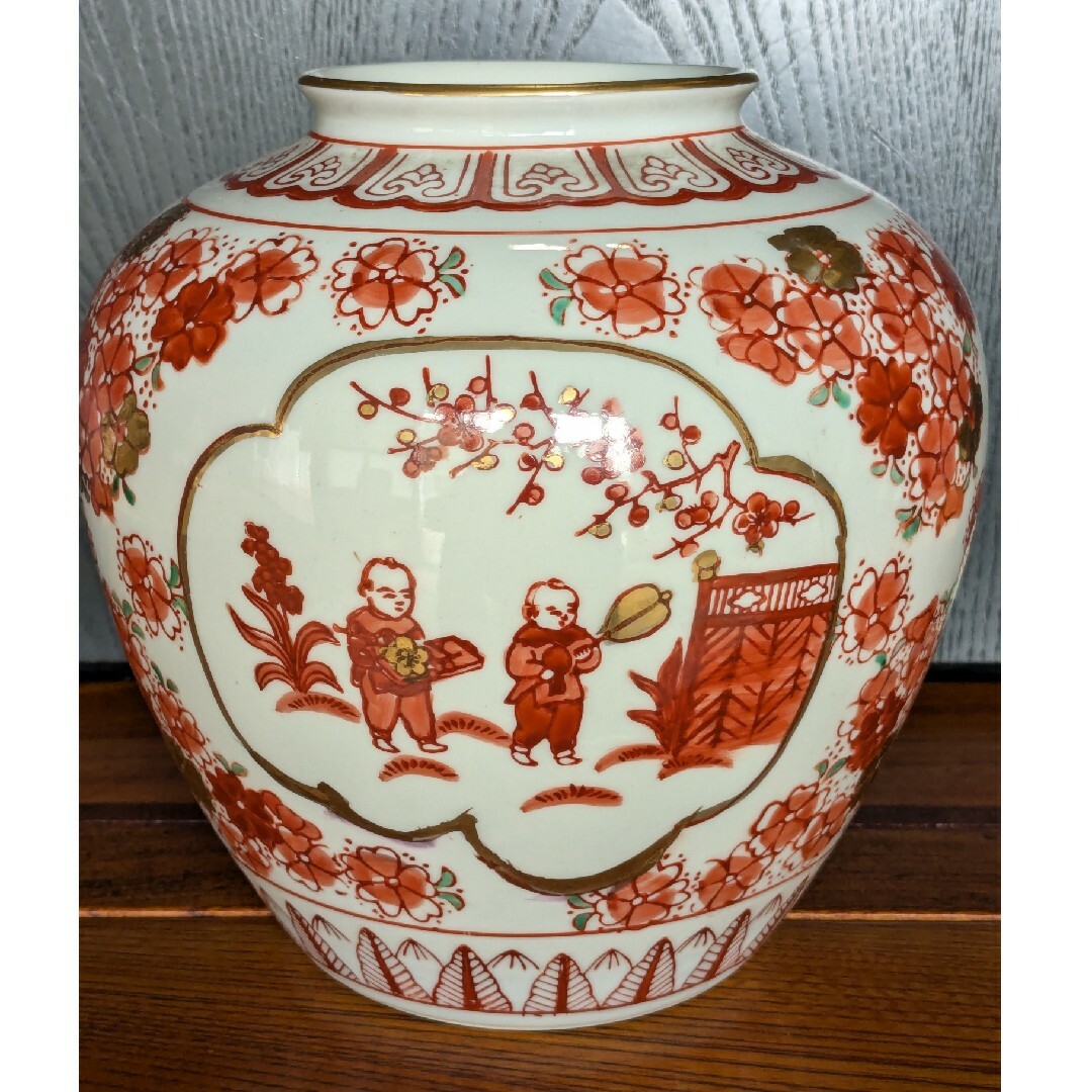 九谷焼 飾り壷 花瓶 栄峰 古物 骨董品 【公式通販】