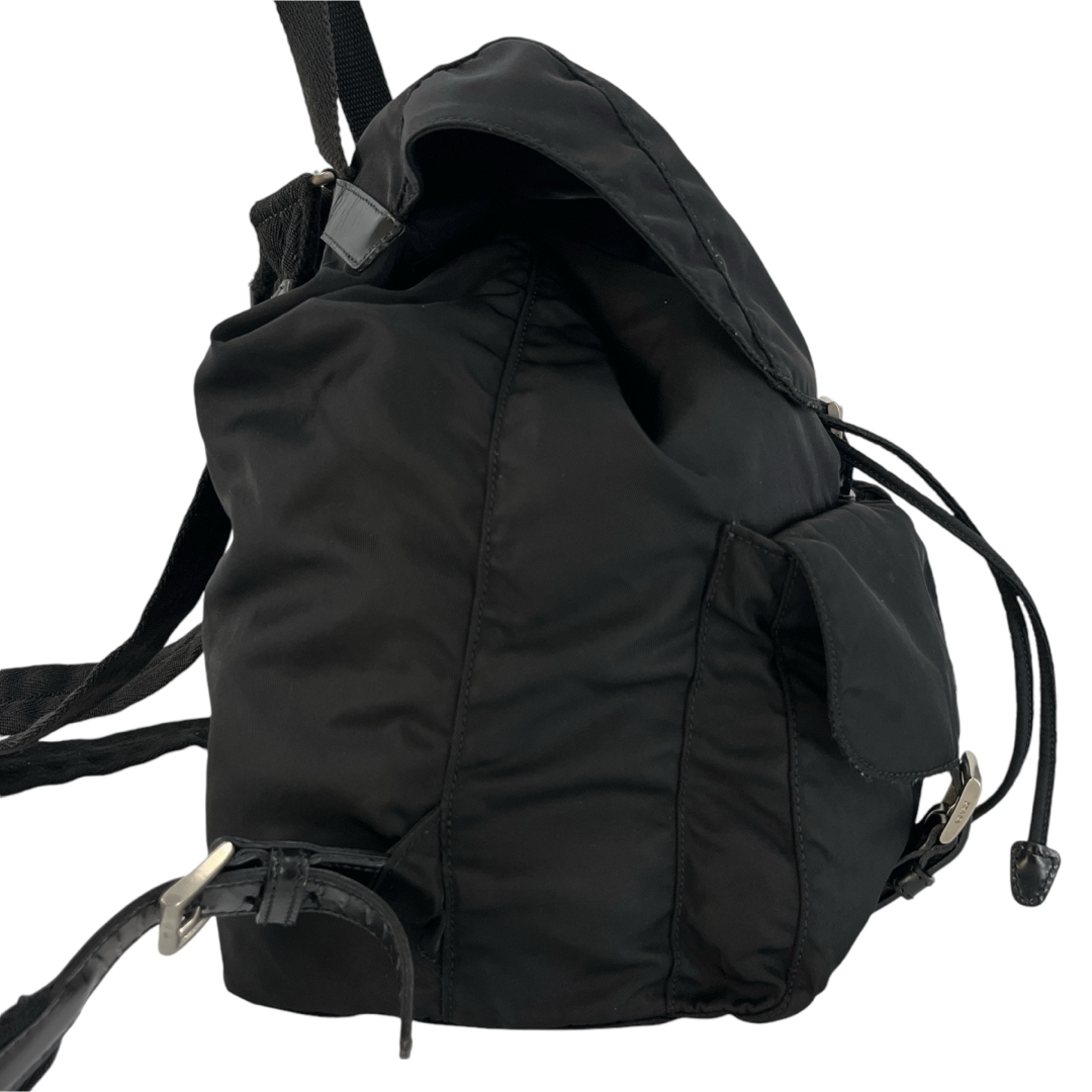 PRADA - PRADA プラダ リュック 三角ロゴ バックパック 巾着 黒