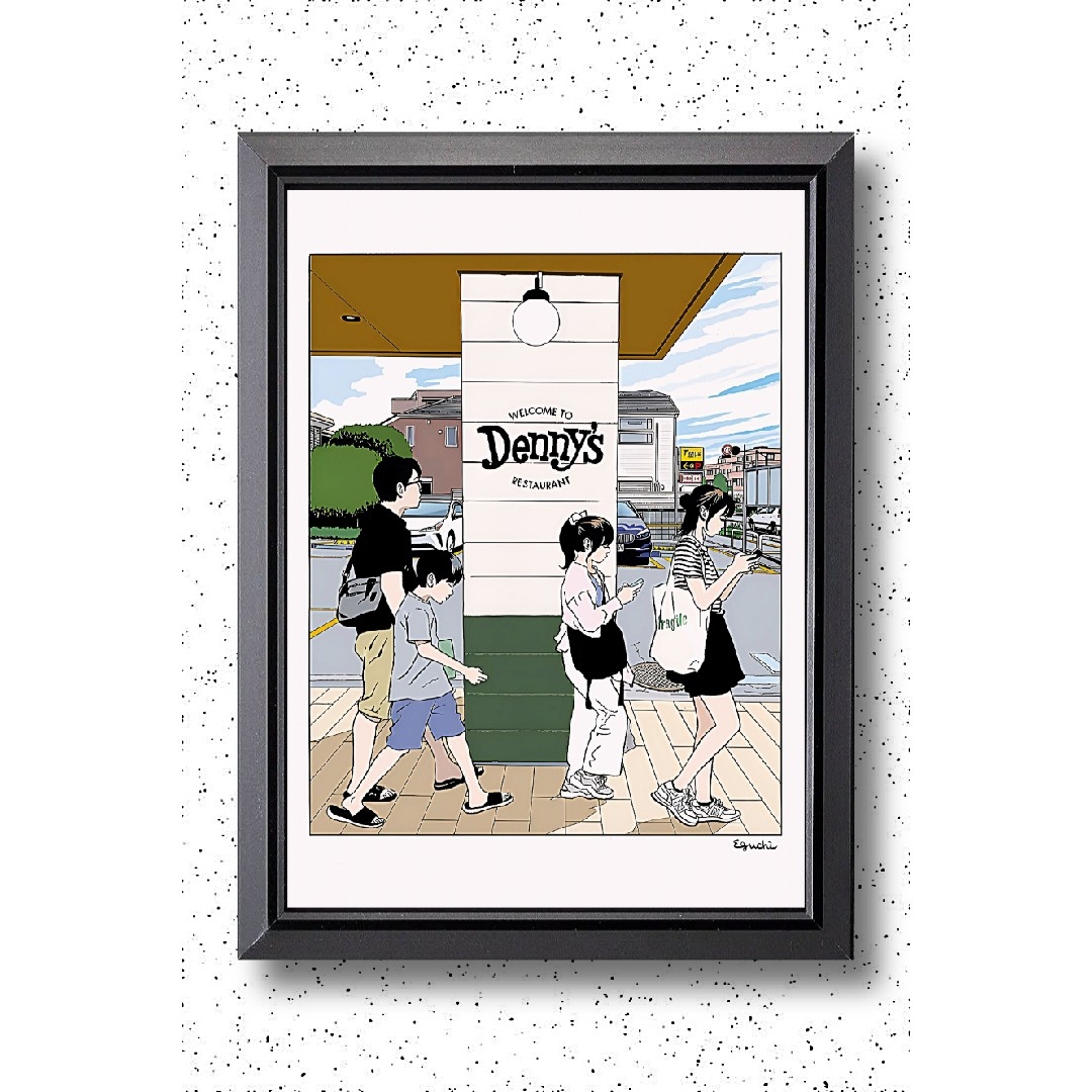 江口寿史 /Denny's・デニーズ【A4サイズ写真ポスター額装付き3点