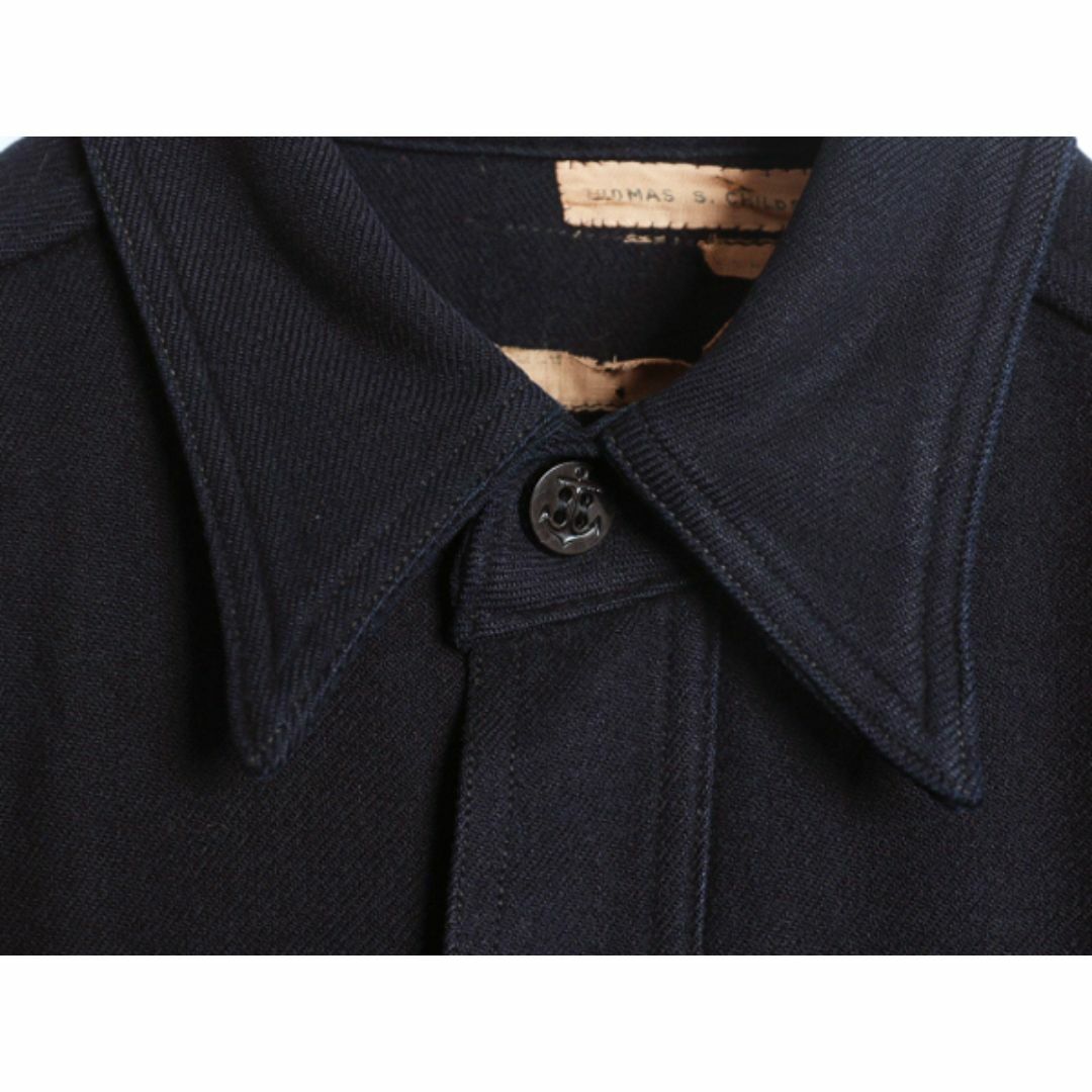 40s ☆ 米軍実物 USN ネイビー 片ポケ CPO シャツ メンズ S 程 古着