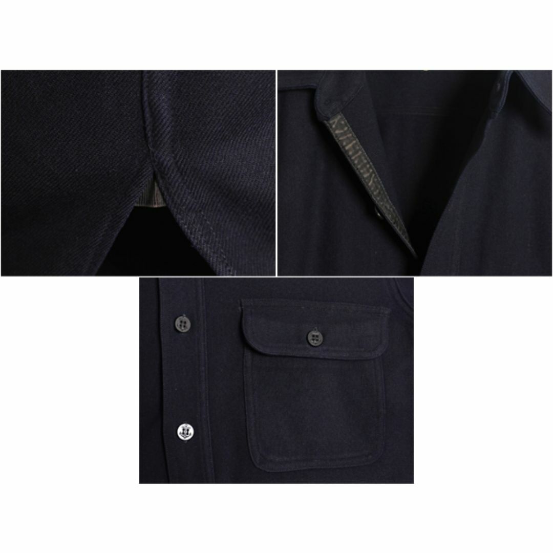 40s ☆ 米軍実物 USN ネイビー 片ポケ CPO シャツ メンズ S 程 古着