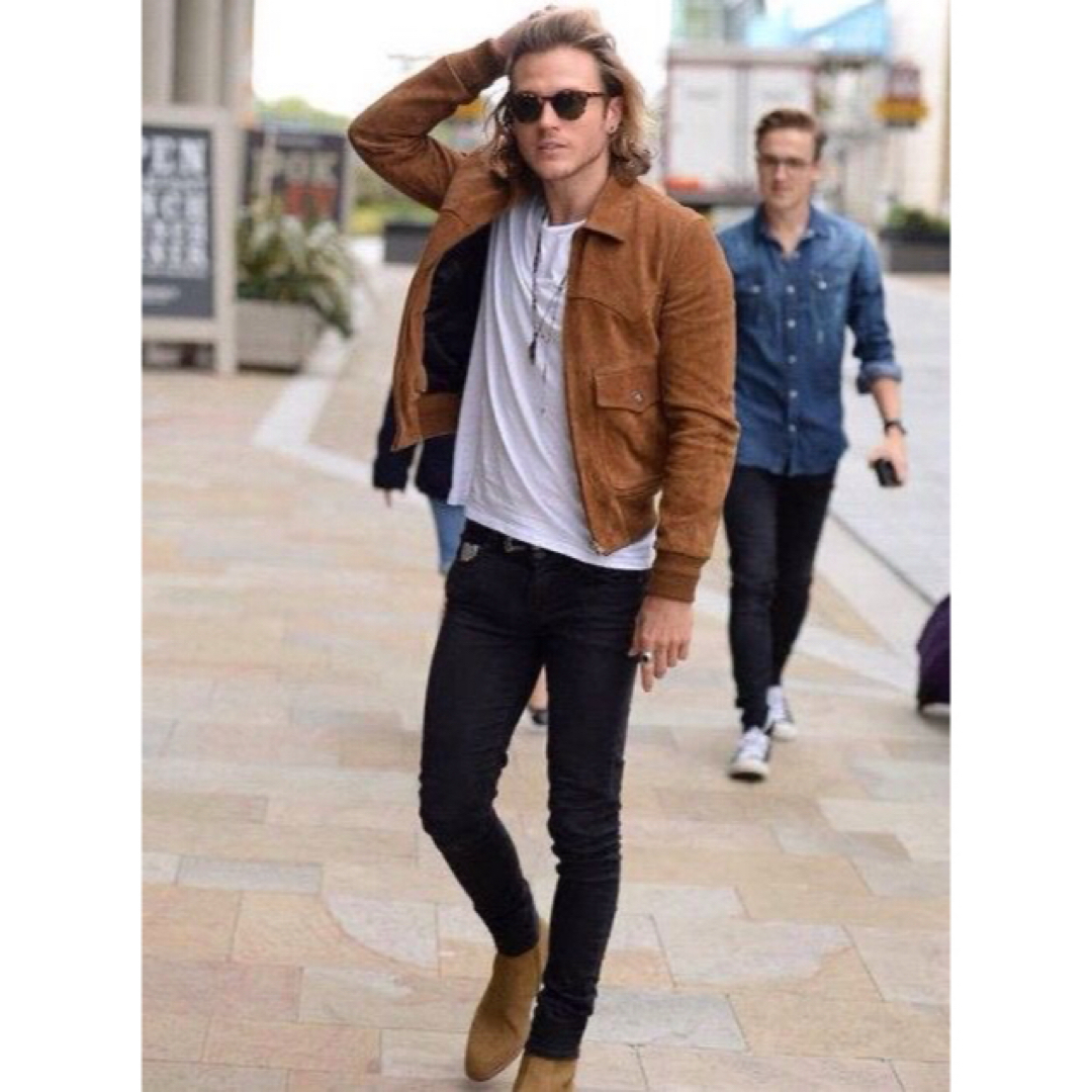 SAINT LAURENT - サンローラン レオパード スエード レザー ジャケット