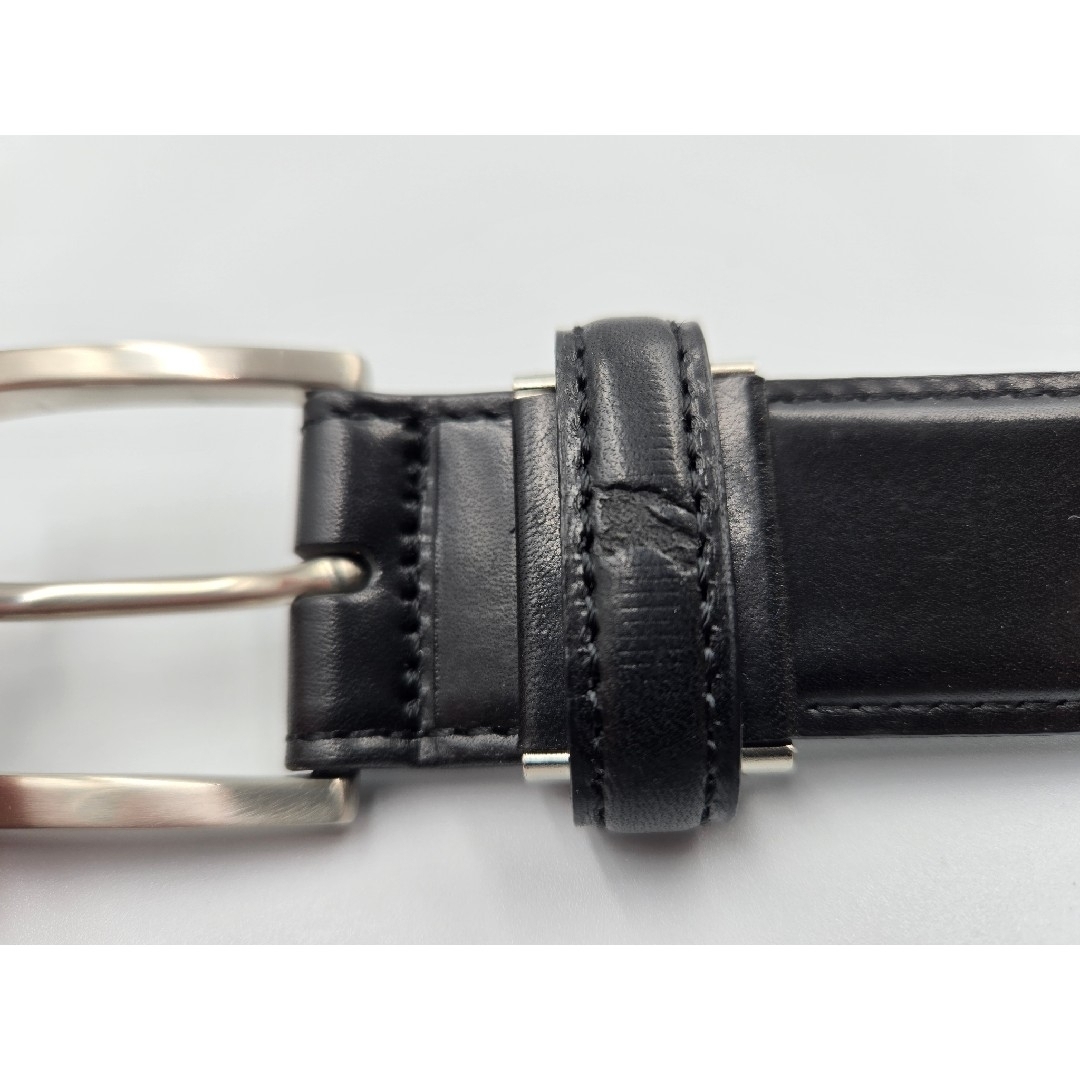 BURBERRY - 【BURBERRY】レザーベルト 黒 新品未使用 【B-91】の通販