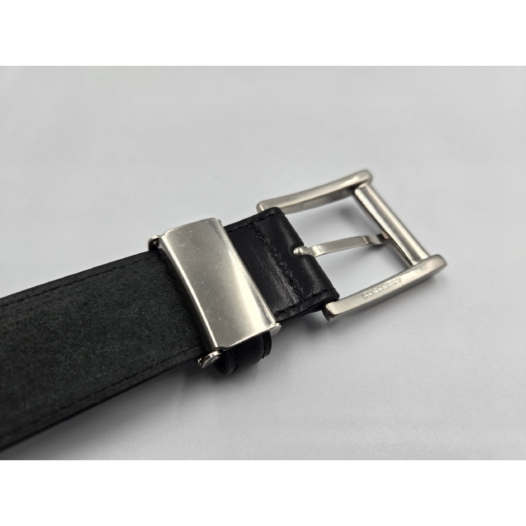 BURBERRY - 【BURBERRY】レザーベルト 黒 新品未使用 【B-91】の通販