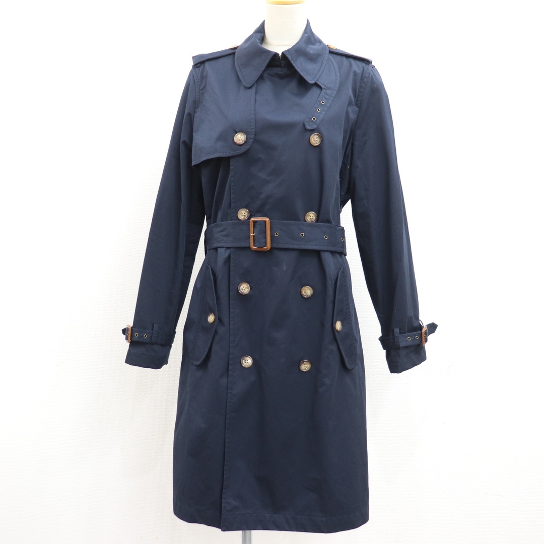 ラルフローレンラグビー トレンチコート ダブル 銀ボタン コットン