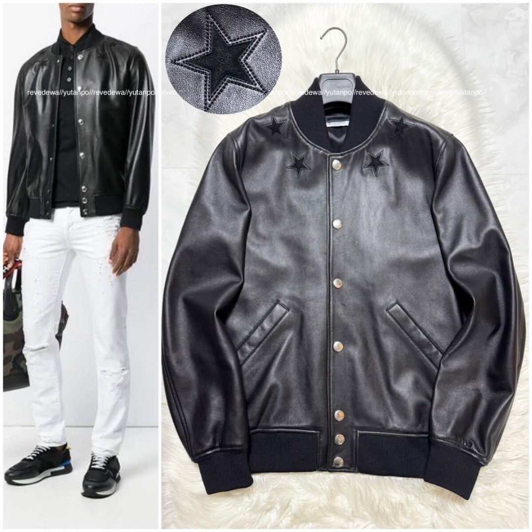 GIVENCHY - 本物 極美品 ジバンシー ラウンドスター レザー ブルゾン
