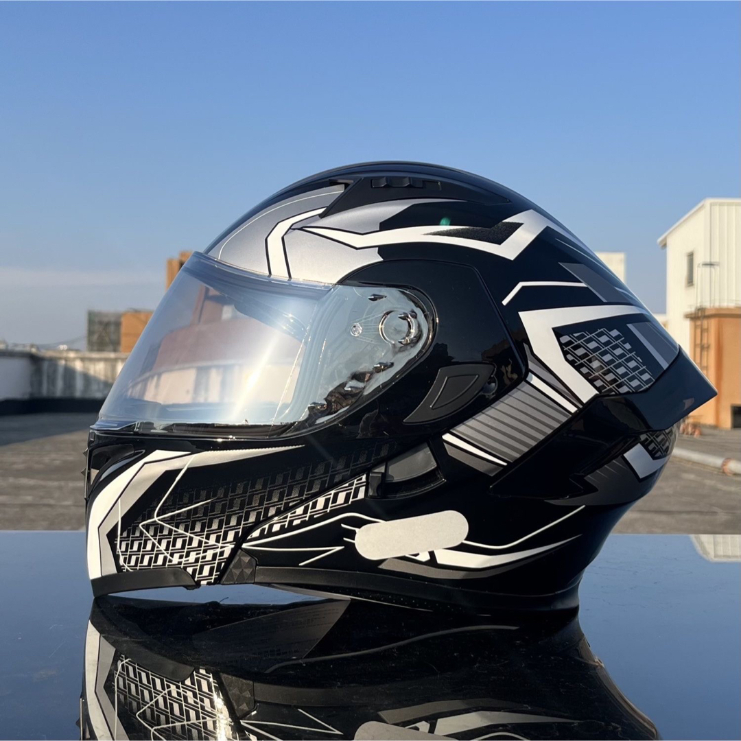 ブラック新品人気システムダブルレンズフルフェイスヘルメットバイク