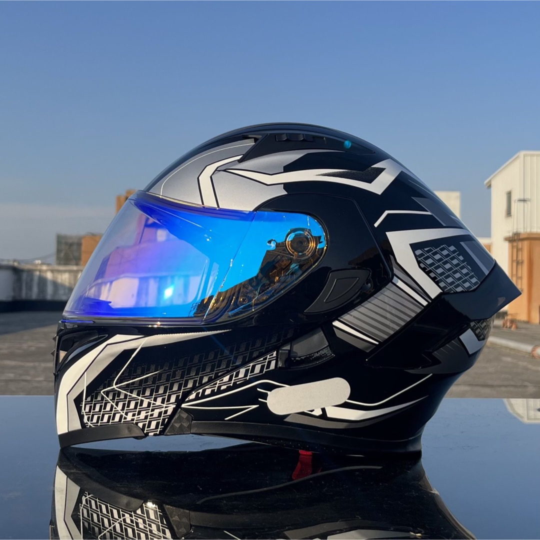 ブラック新品人気システムダブルレンズフルフェイスヘルメットバイク