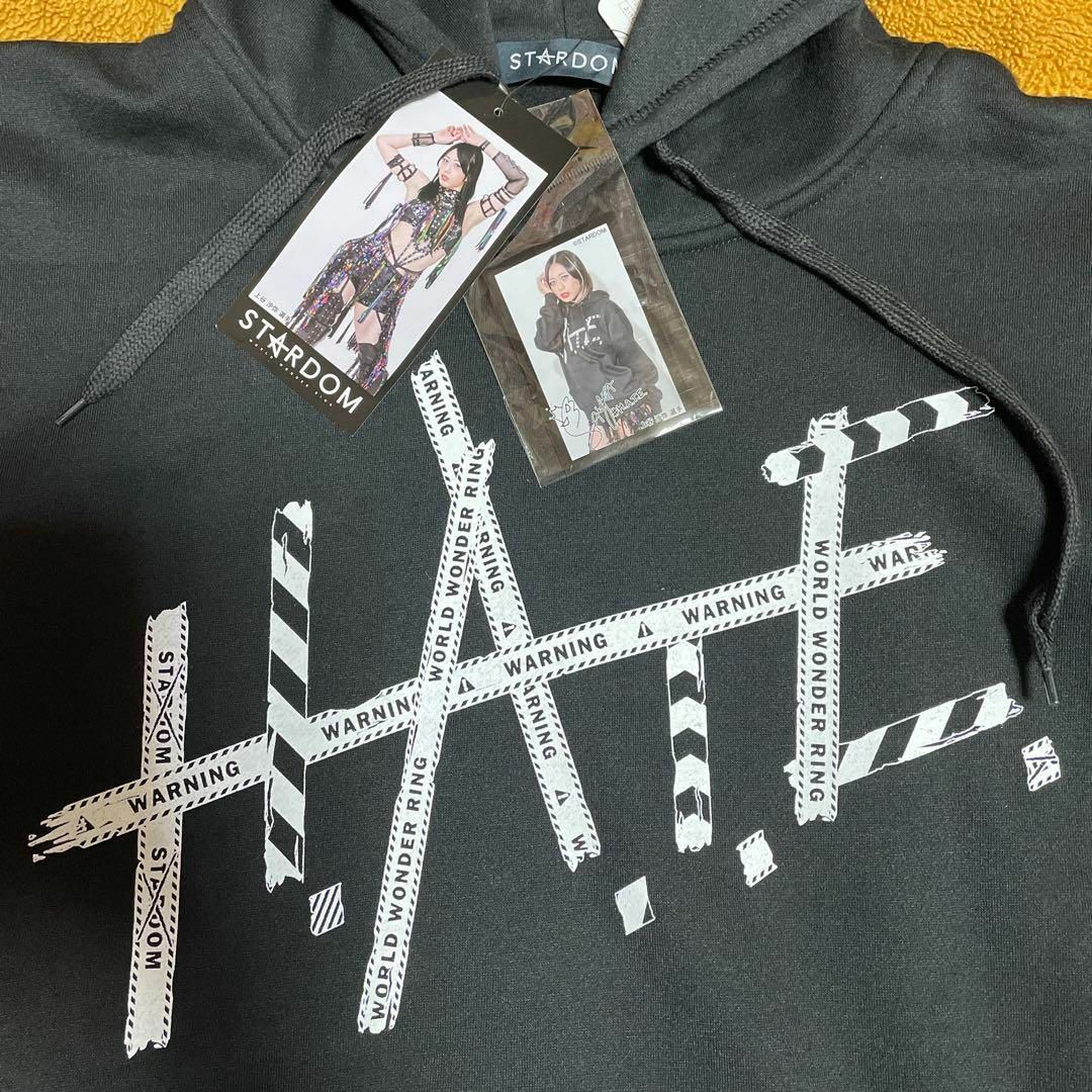 LL スターダム 上谷沙弥 パーカ 複製サイン入り ステッカー付、他 Lの