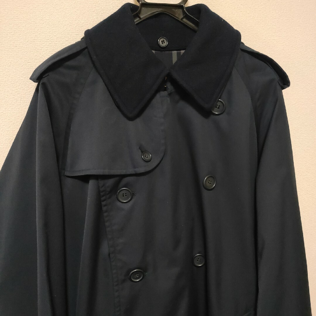 Burberry Burberrys England製 一枚袖 トレンチ21 ネイビー 80s