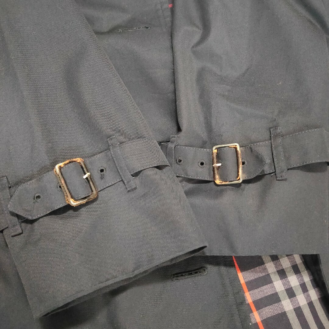 Burberry Burberrys England製 一枚袖 トレンチ21 ネイビー 80s