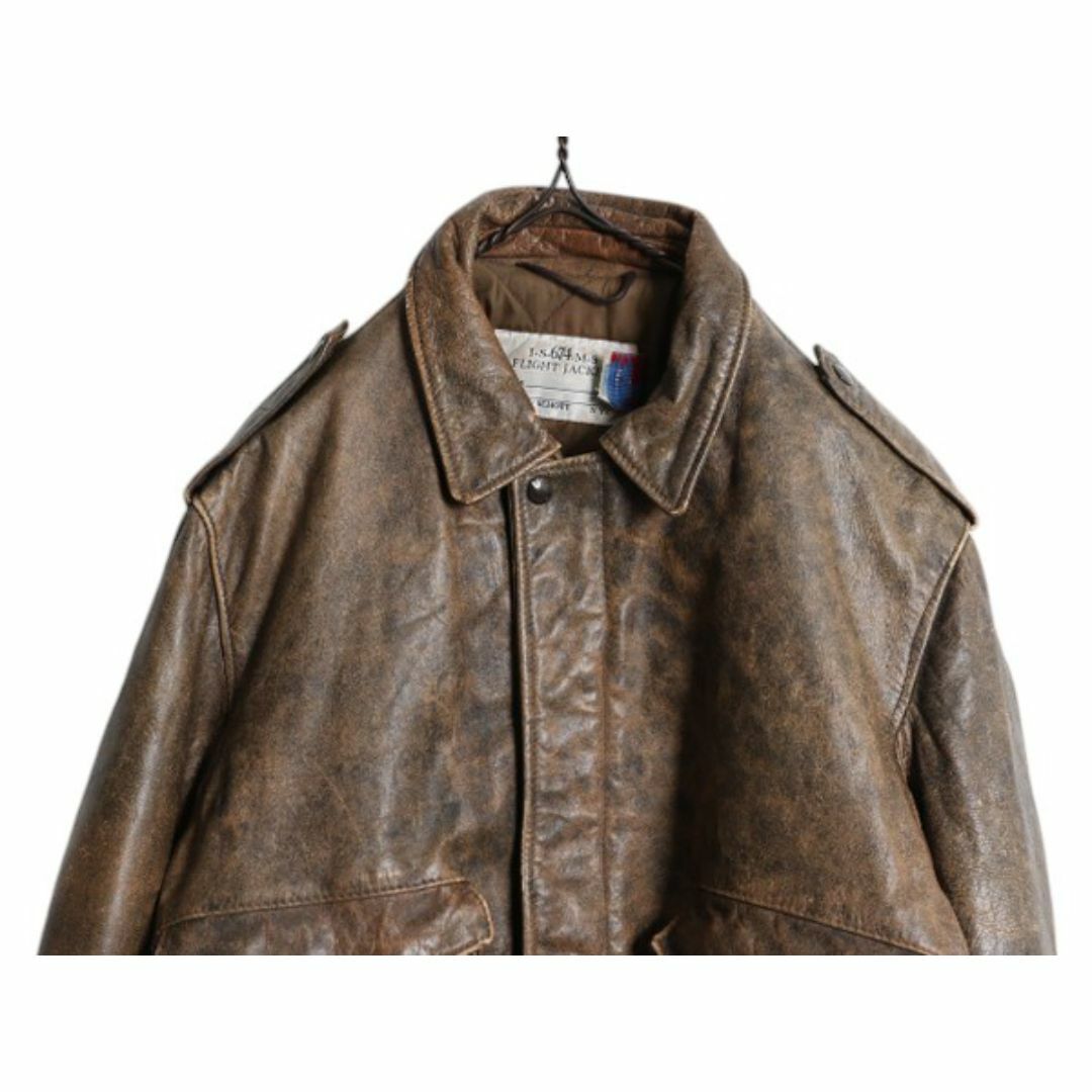 80s 90s ☆ USA製 ショット A-2 タイプ 本革 レザー フライト