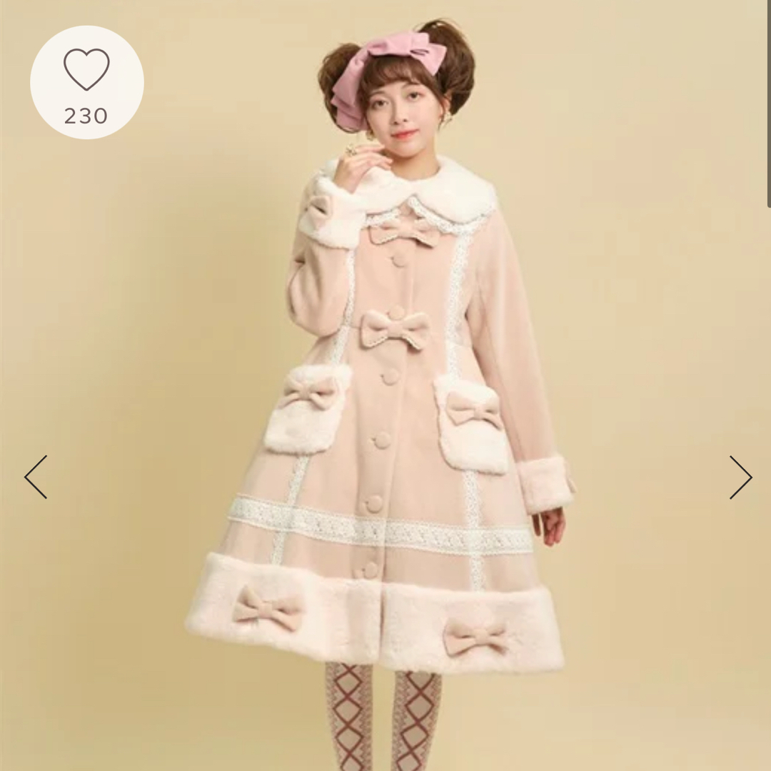 axes femme - axes femme kawaii スノードルチェコート（ピンク）の