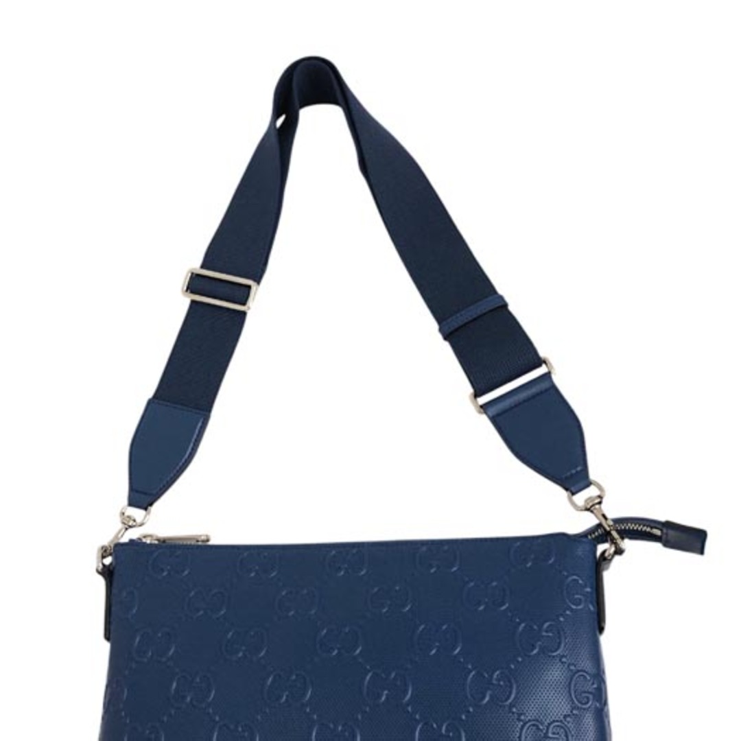 GUCCI - グッチ GGミディアム メッセンジャーバッグ GGエンボスレザー