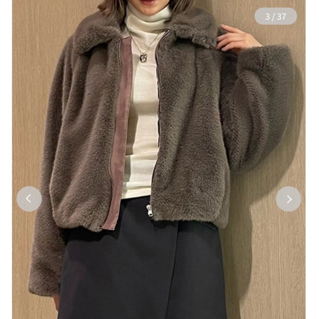 FRAY I.D - 新品タグ付 ecopel2wayカラーファージャケット 茶色 FRAY