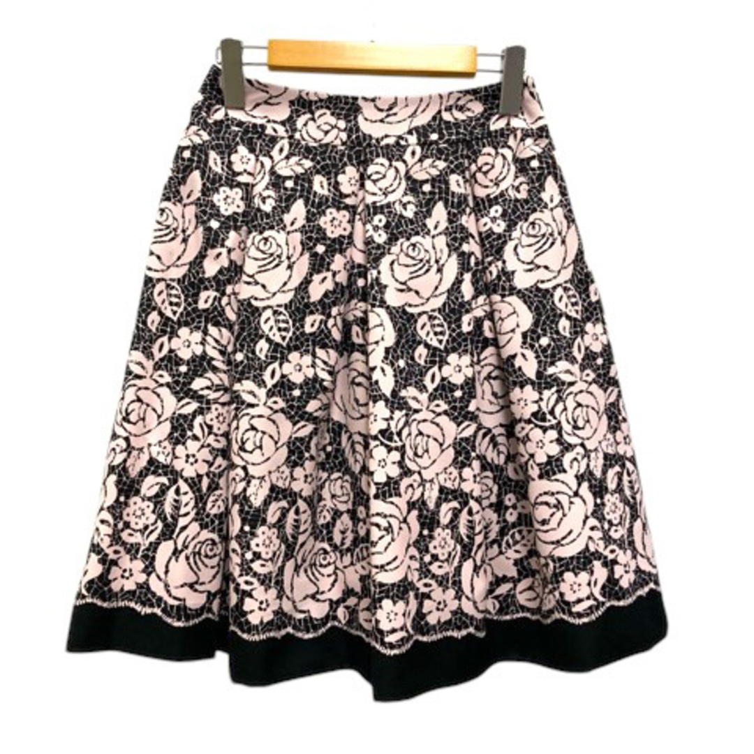 M'S GRACY - エムズグレイシー スカート フレア タック 花柄 ひざ丈 38