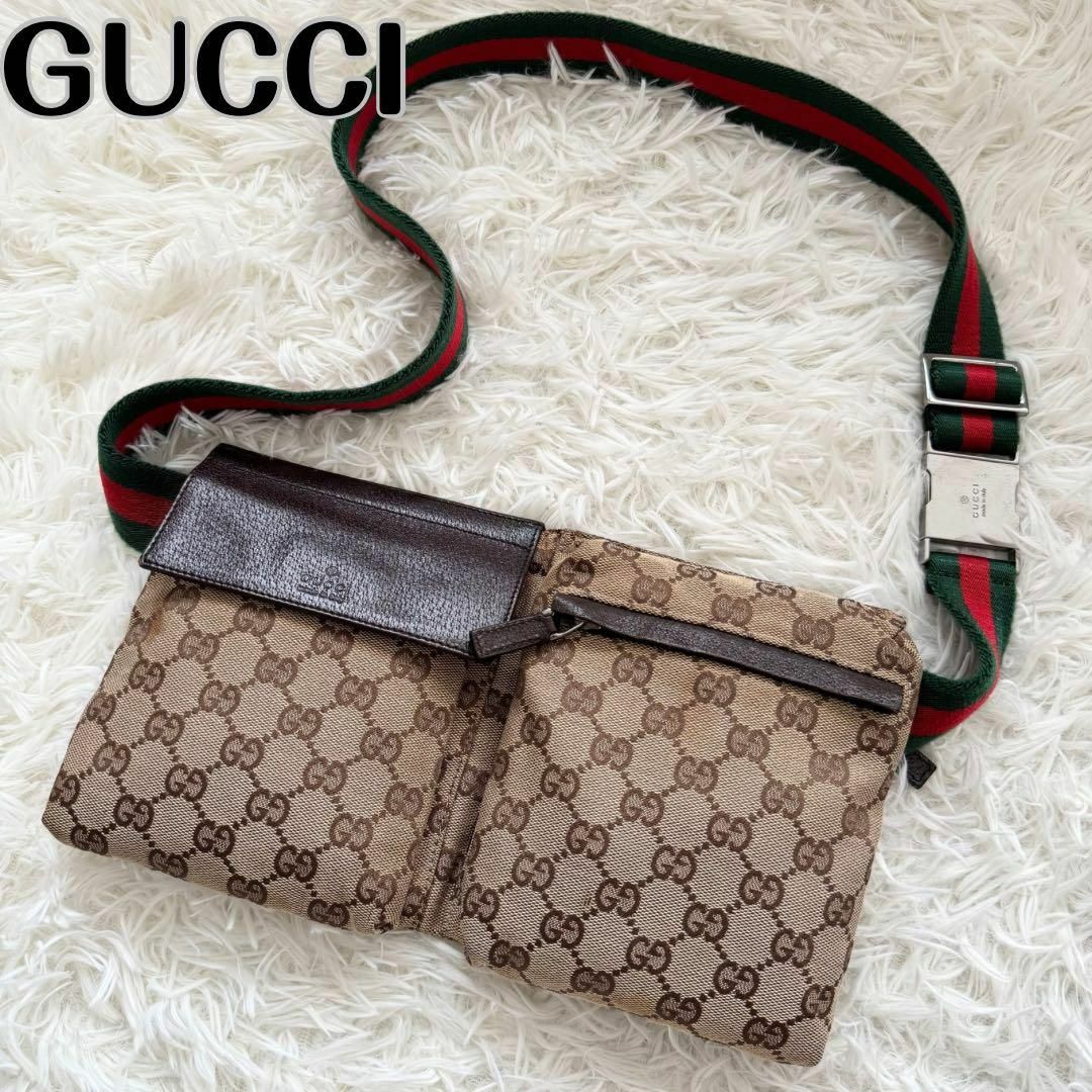 GUCCI - 【グッチ】ボディバッグ キャンバス シェリーライン GG柄