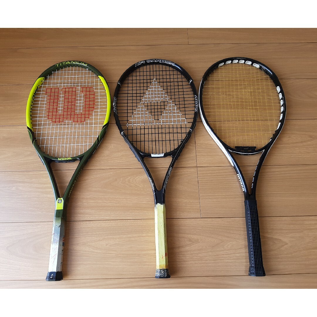 wilson - 硬式テニスラケット3本セット Wilson FISCHER PRINCE カバー