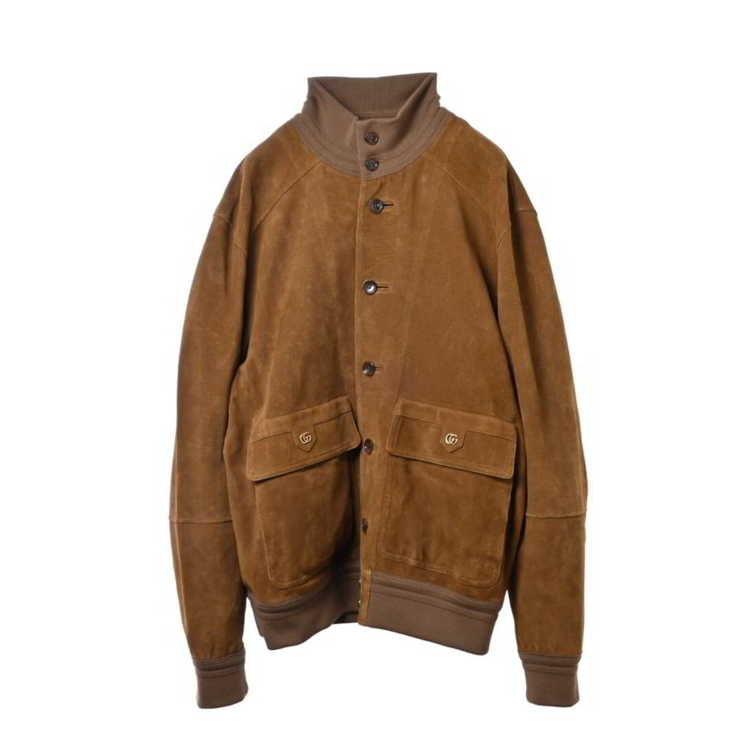 GUCCI - GUCCI ラムレザー パンチング スエードジャケットの通販 by