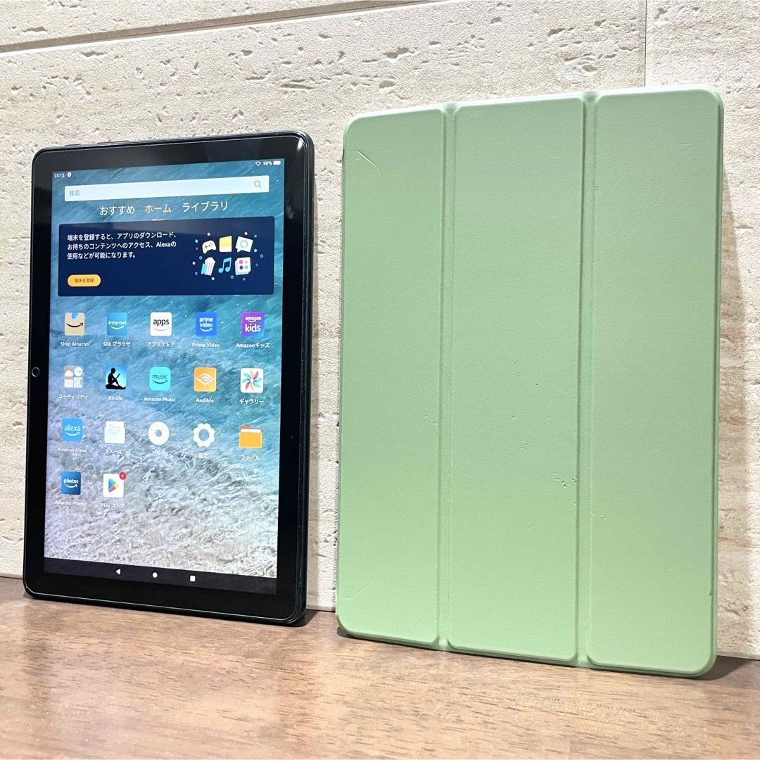Amazon - Amazon fire HD 10 最新版 第13世代 中古品 緑 カバー付の