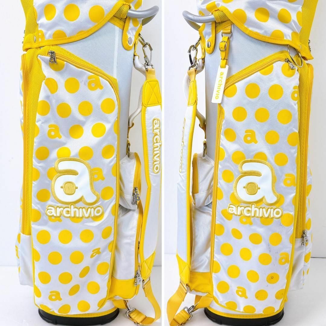 archvio 2021年 キャディバッグ イエロー 9型／アルチビオ ドット柄