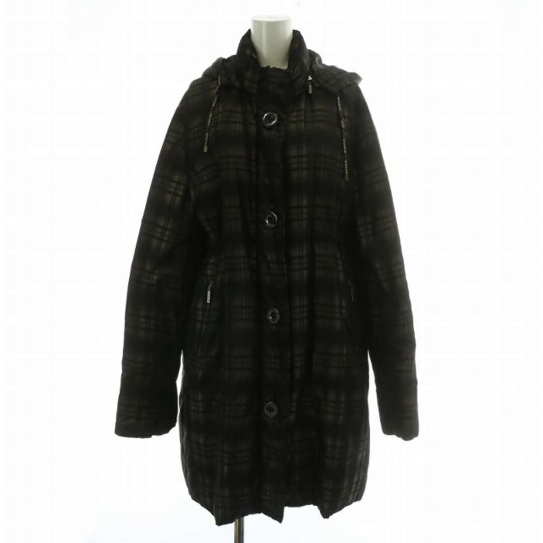 バルマン 定価約7万 チェック柄 フード付きロングコート未使用