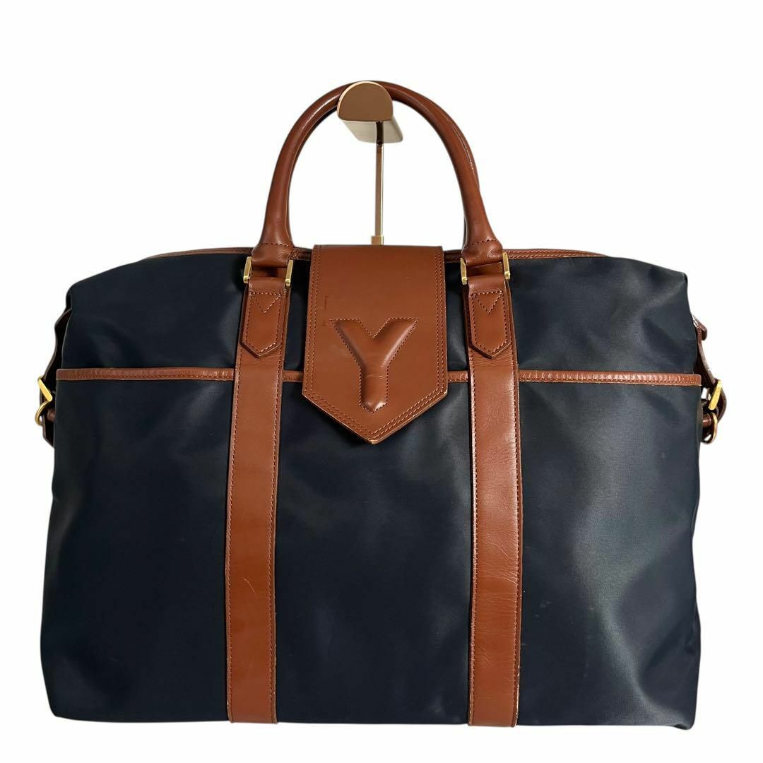 Yves Saint Laurent - 美品 イブサンローラン ボストンバッグ ネイビー