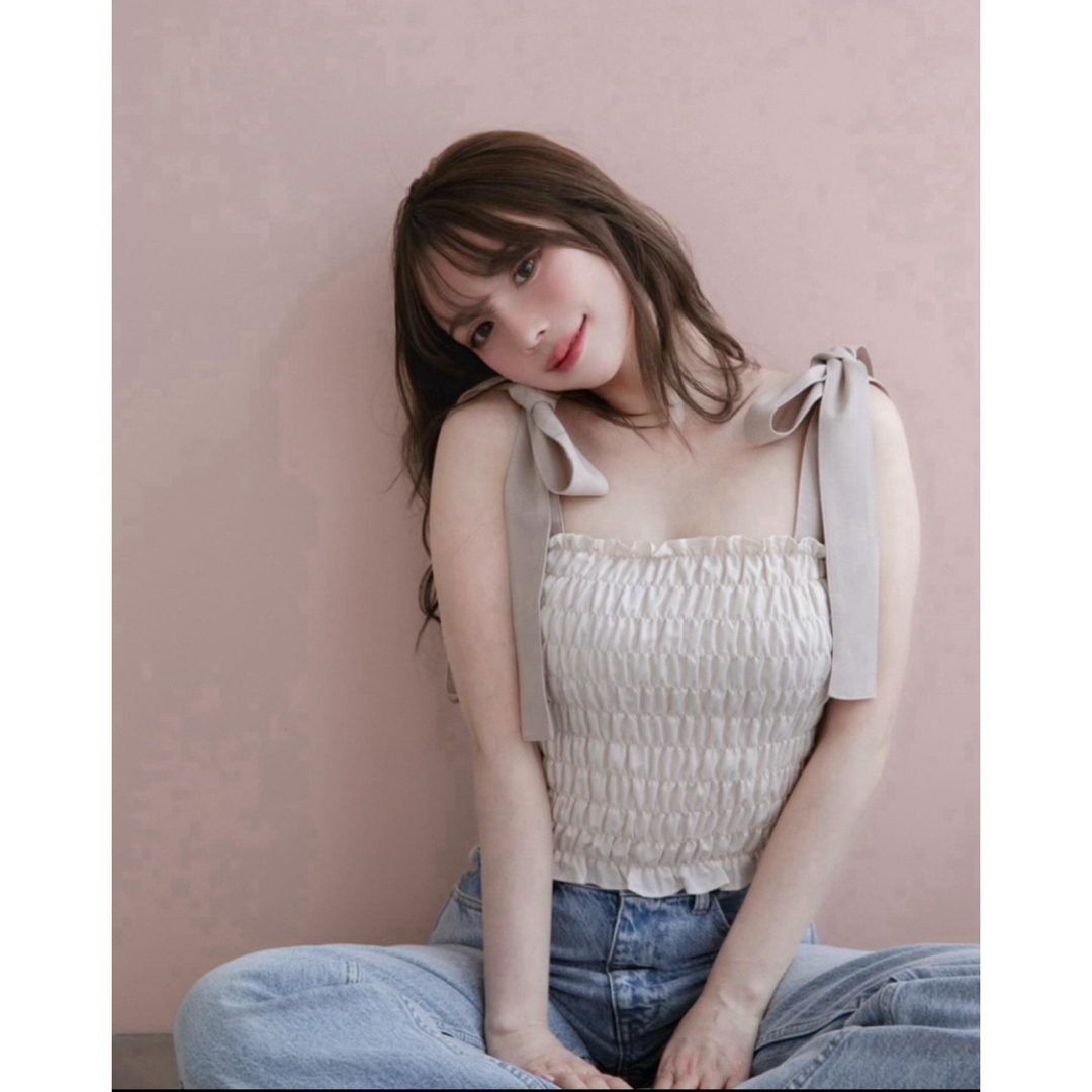 andmary May shirring tops ivory