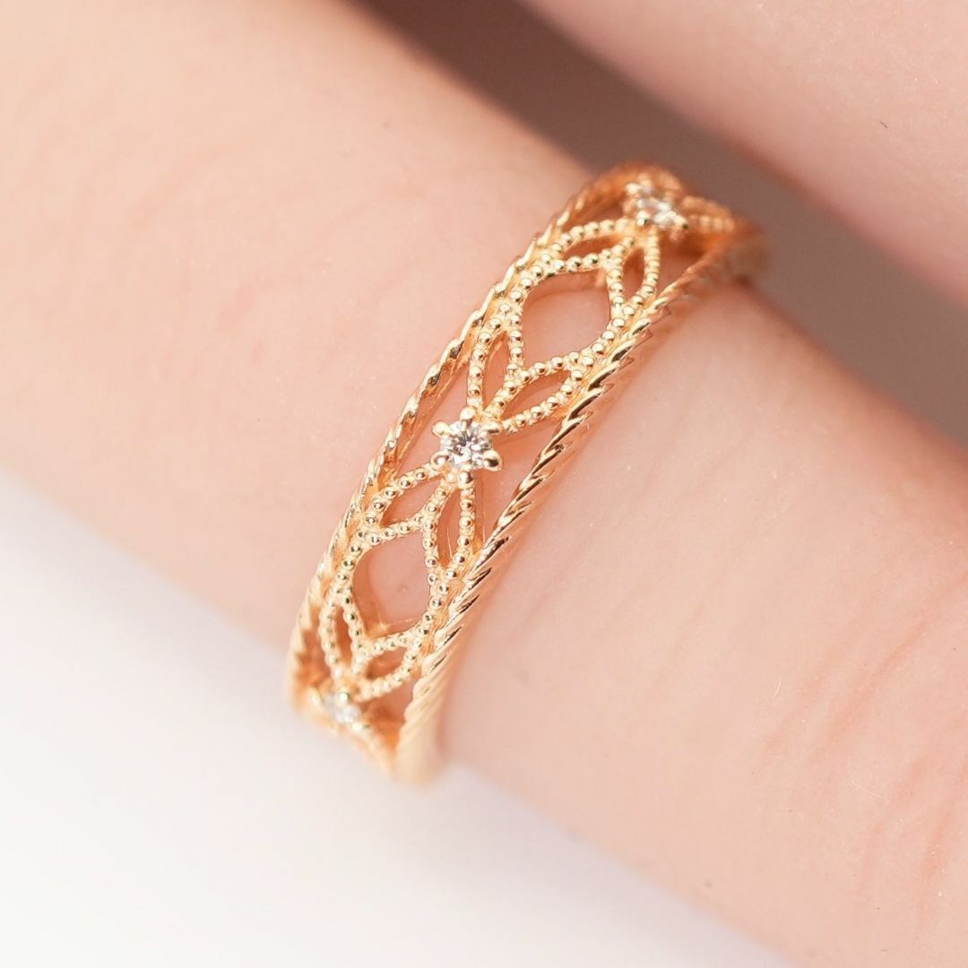 agete - アガット 透かし ピンキー K10 リング/24-4665Sの通販 by