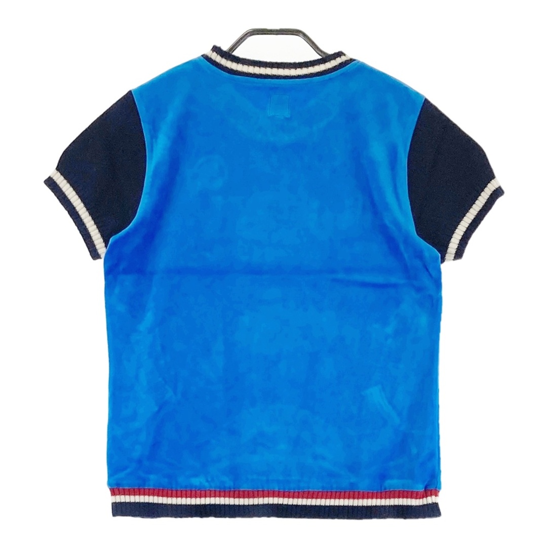 サイズ：40 ARCHIVIO アルチビオ 袖切替 半袖ベロアニット ブルー系