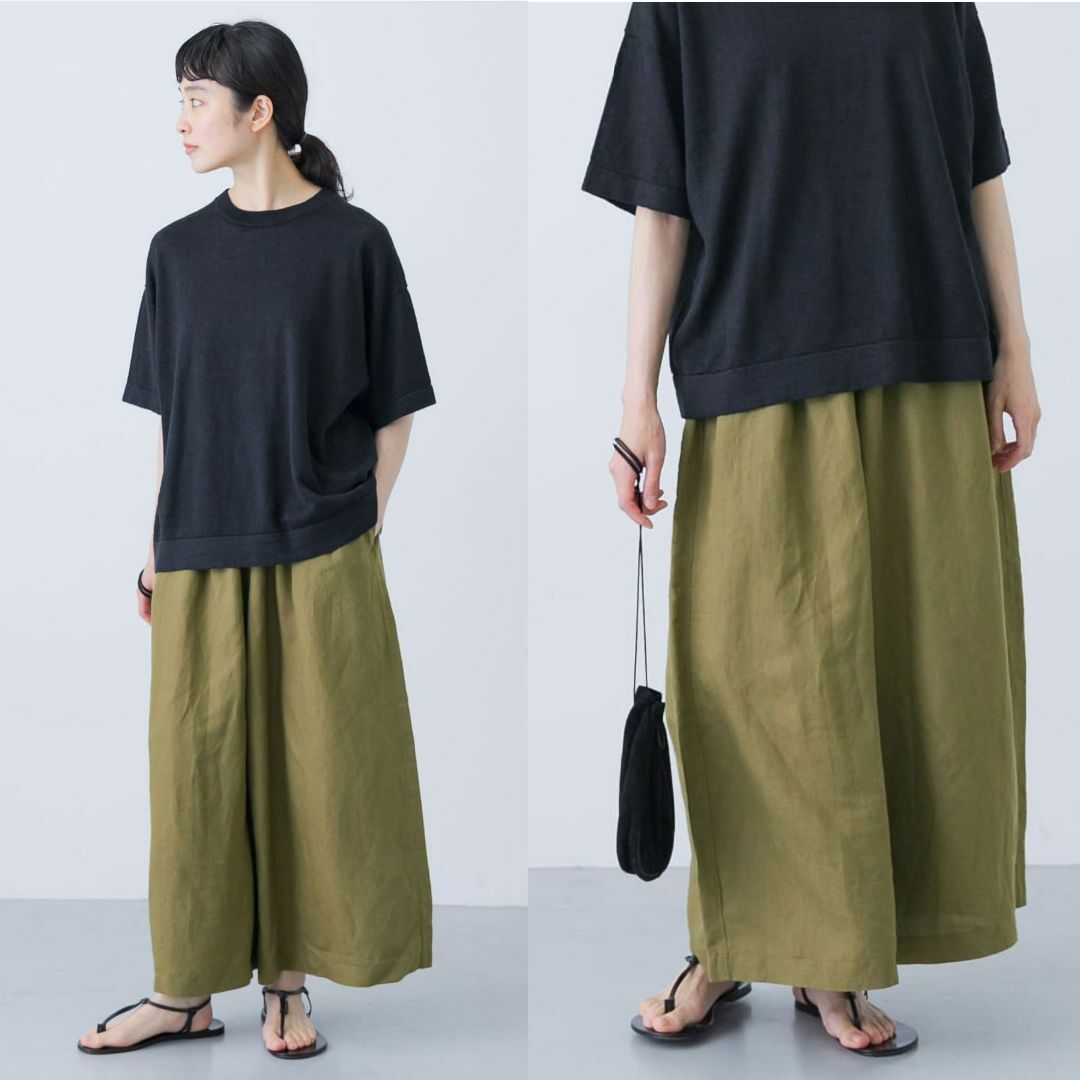 かぐれ - 2025 春夏新作 かぐれ kagure リネンレーヨンワイドギャザー