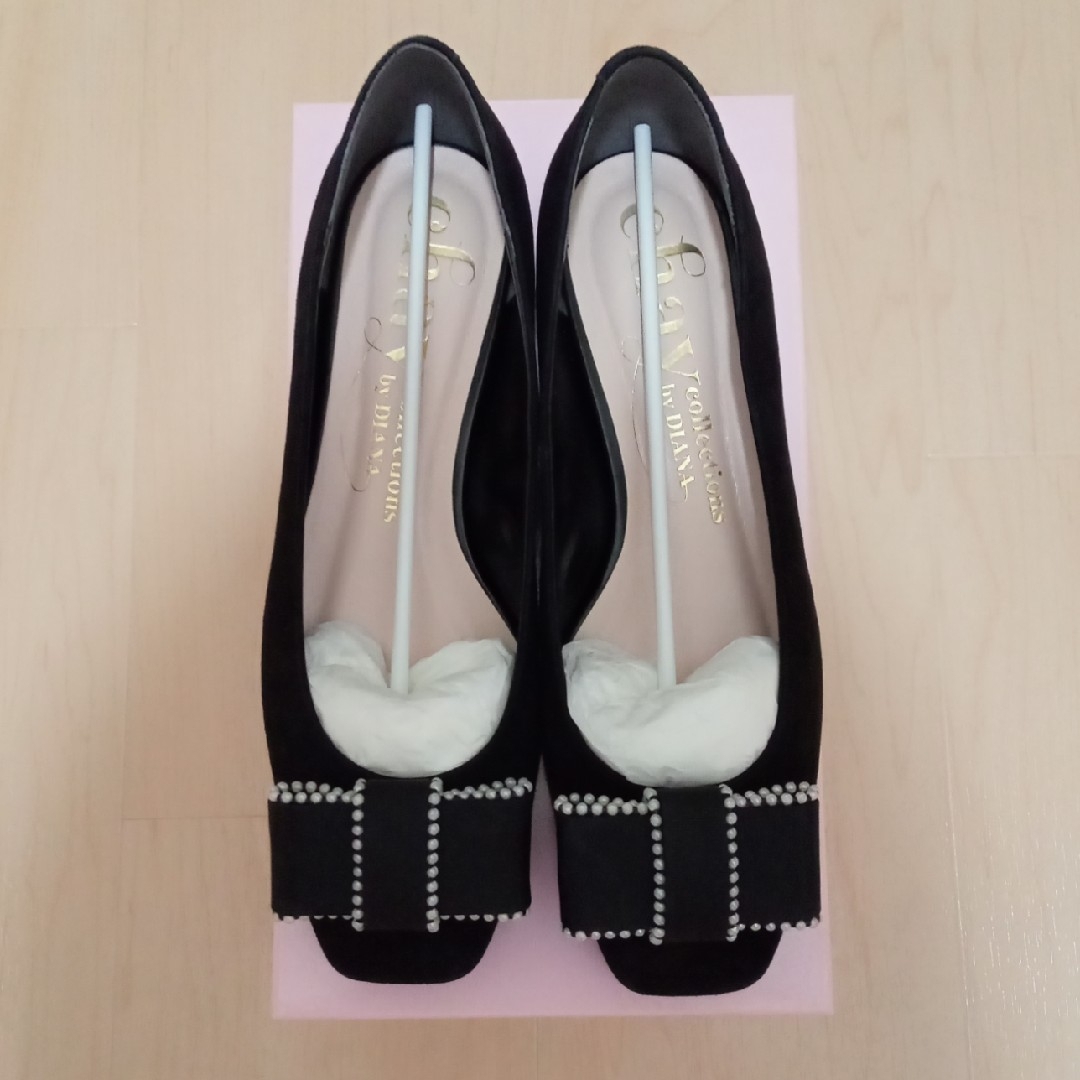 DIANA - パンプス 黒 パールリボンの通販 by qwe｜ダイアナならラクマ