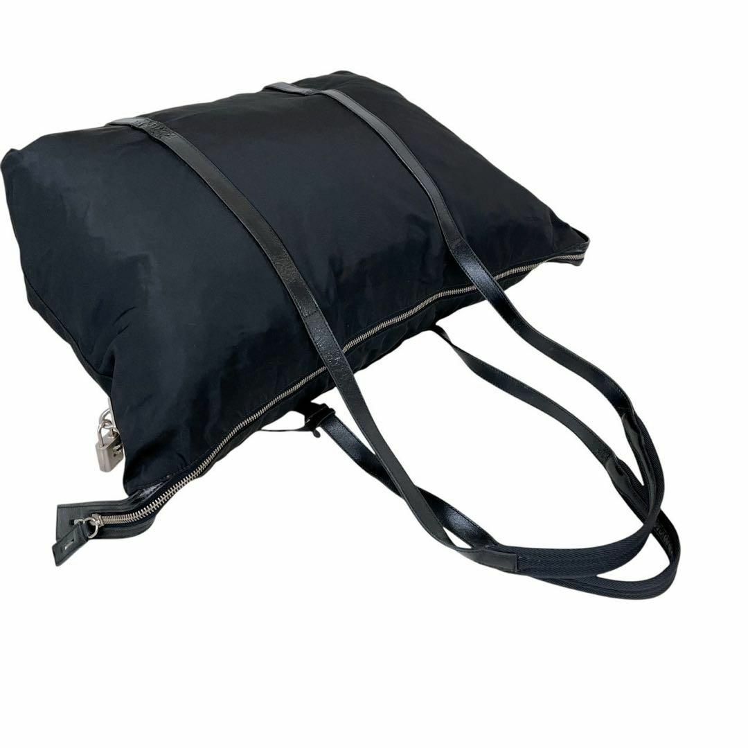 PRADA - プラダ 三角ロゴ ナイロン ボストンバッグ トートバッグ 黒 白