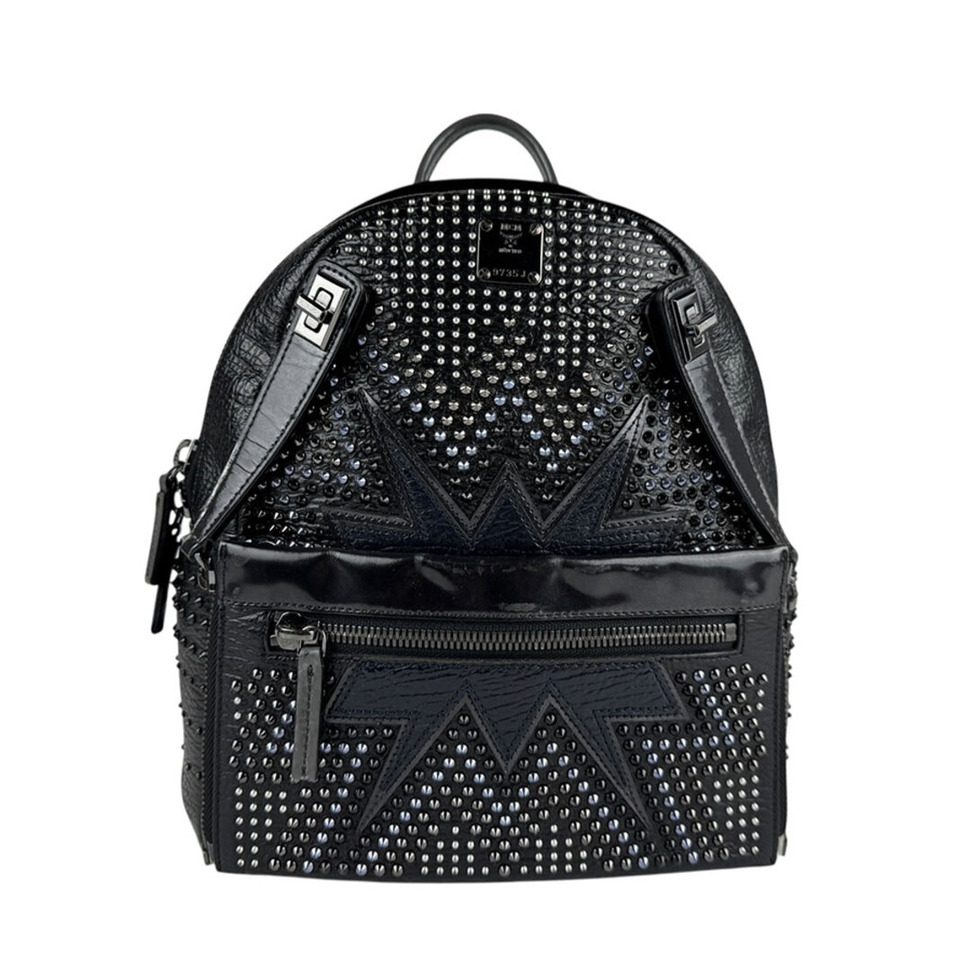 MCM(エムシーエム) エムシーエム MCM リュックサック 合皮 黒×グレー