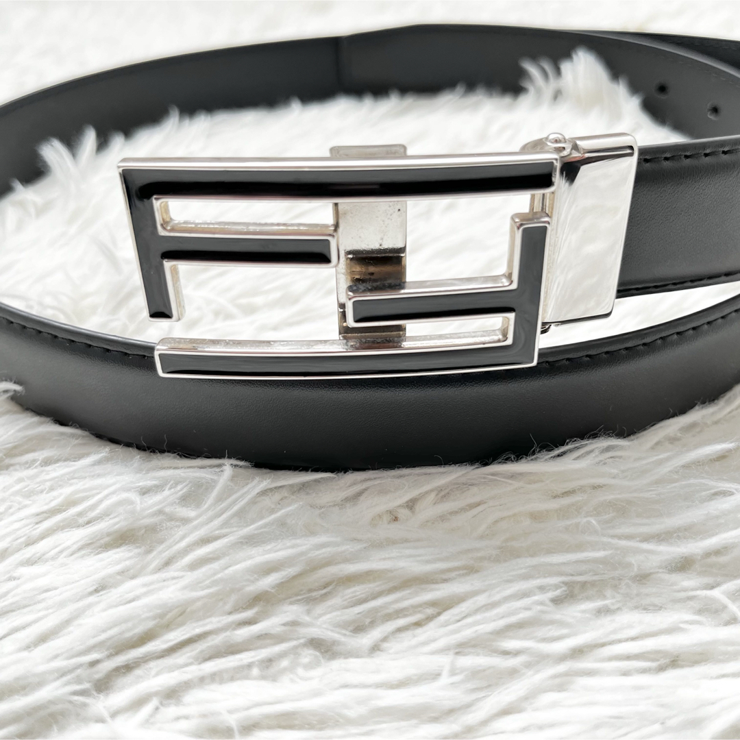 FENDI - 【極美品】フェンディ ベルト ズッカ ロゴ シルバー メンズ