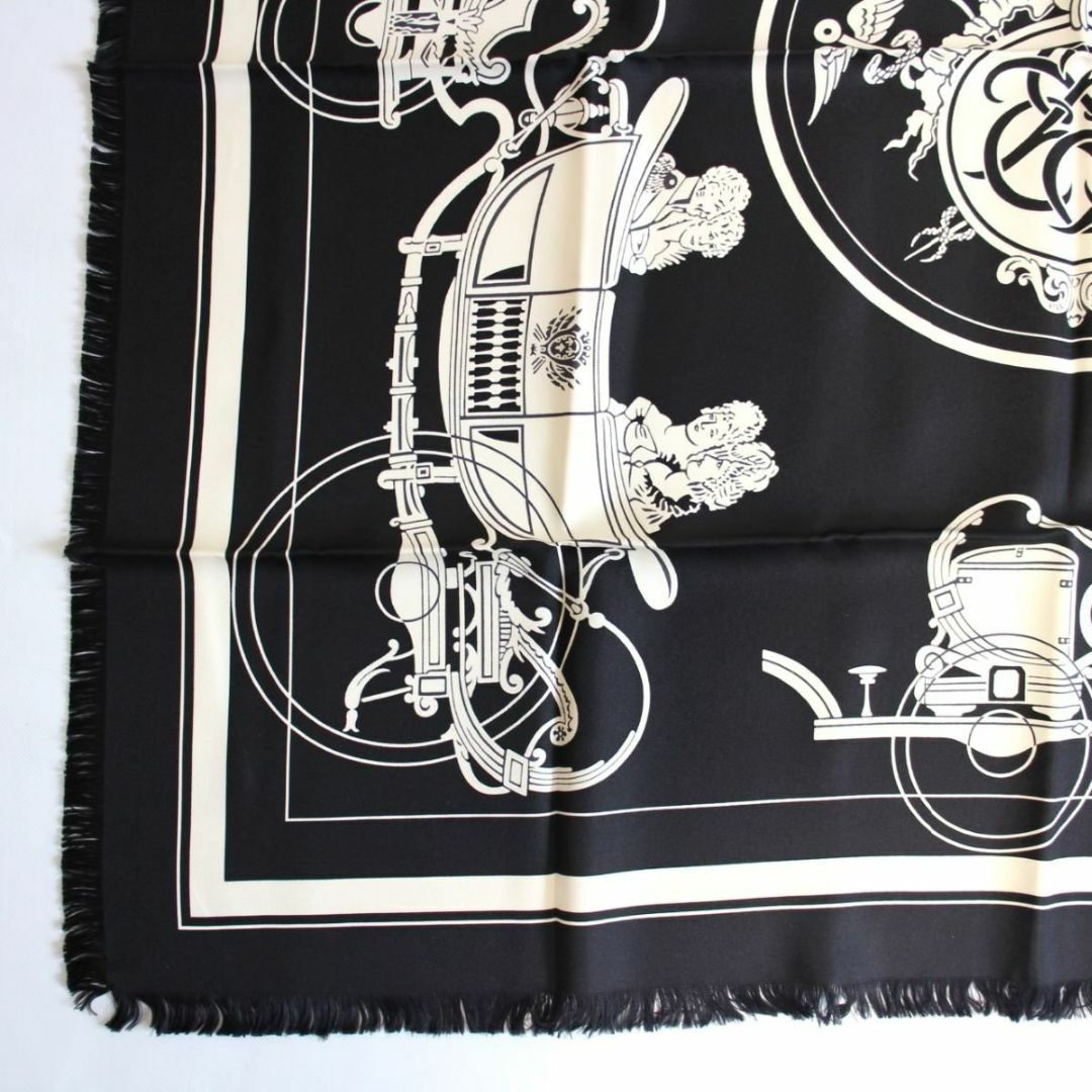 HERMES - HERMES エルメス カレ 80 スカーフ エクスリブリス フリンジ