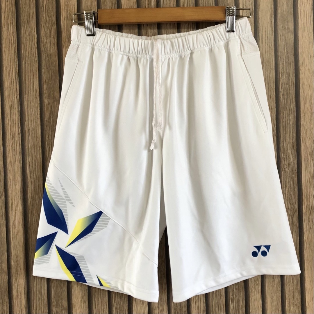 YONEX バドミントンパンツ 幾何学模様 グレー⁄イエロー⁄ブルー Oサイズ