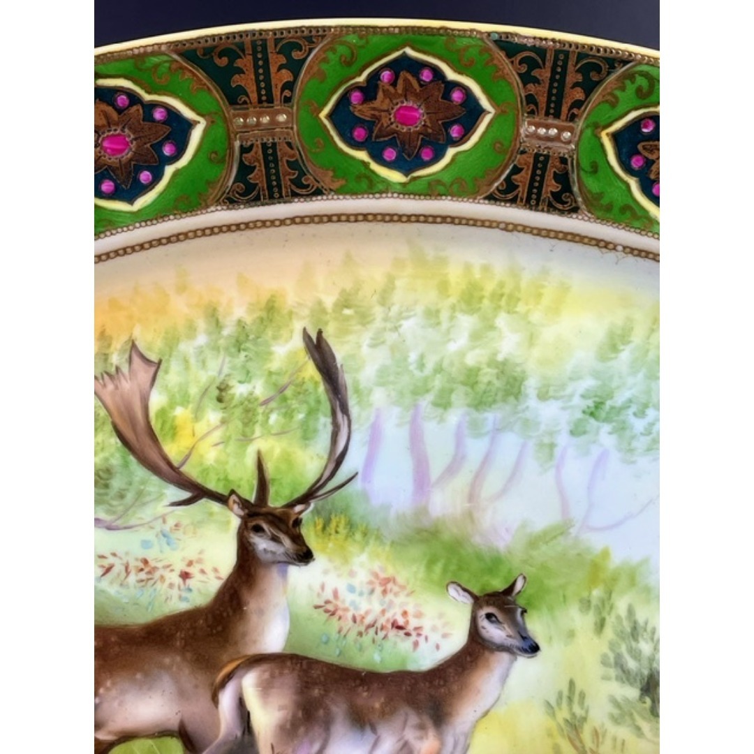 Noritake - 【大型40cm！】オールドノリタケ 鹿紋 金盛り 大皿