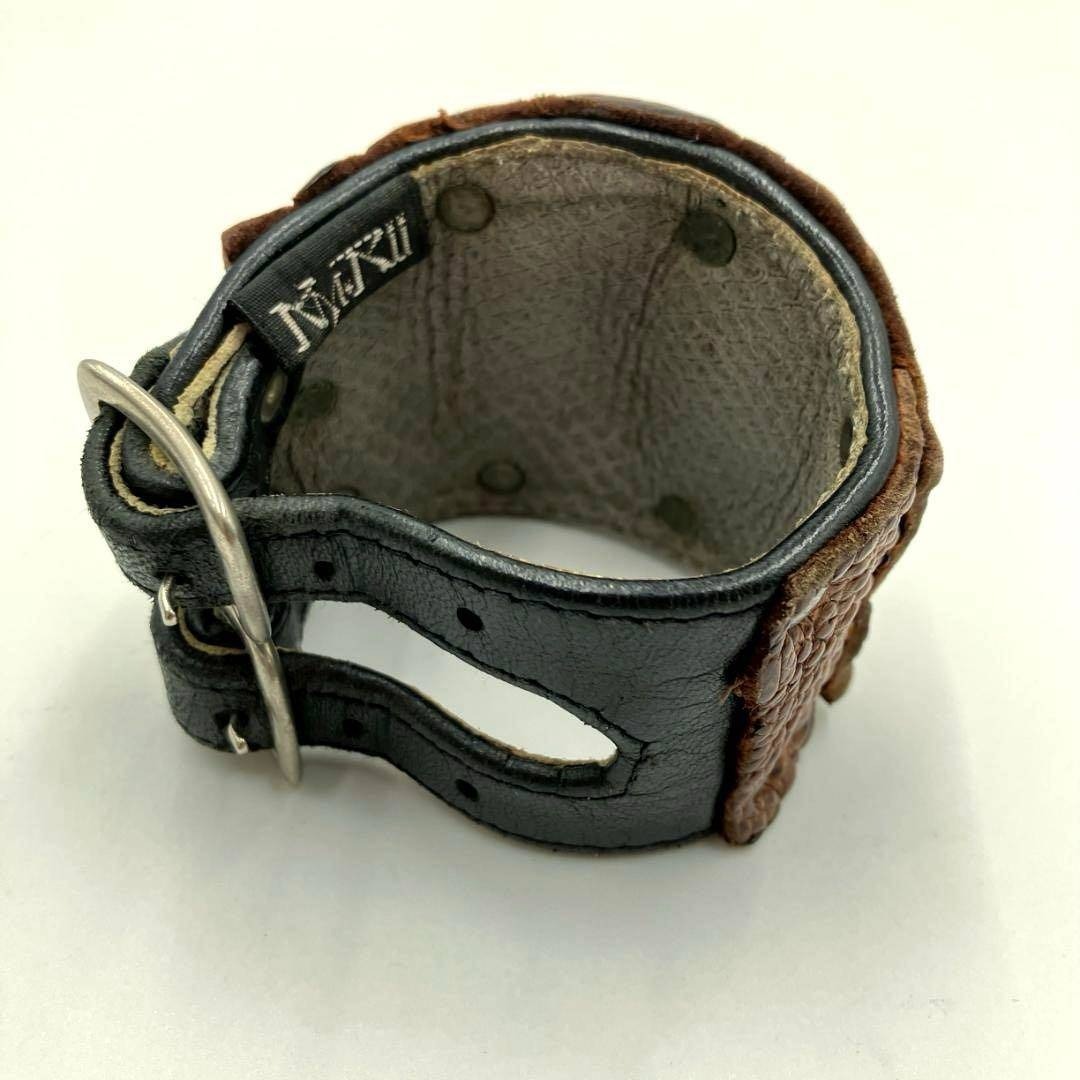 公*o様 【希少】KMRII レザーブレスレット ダブルバックル クロコ型