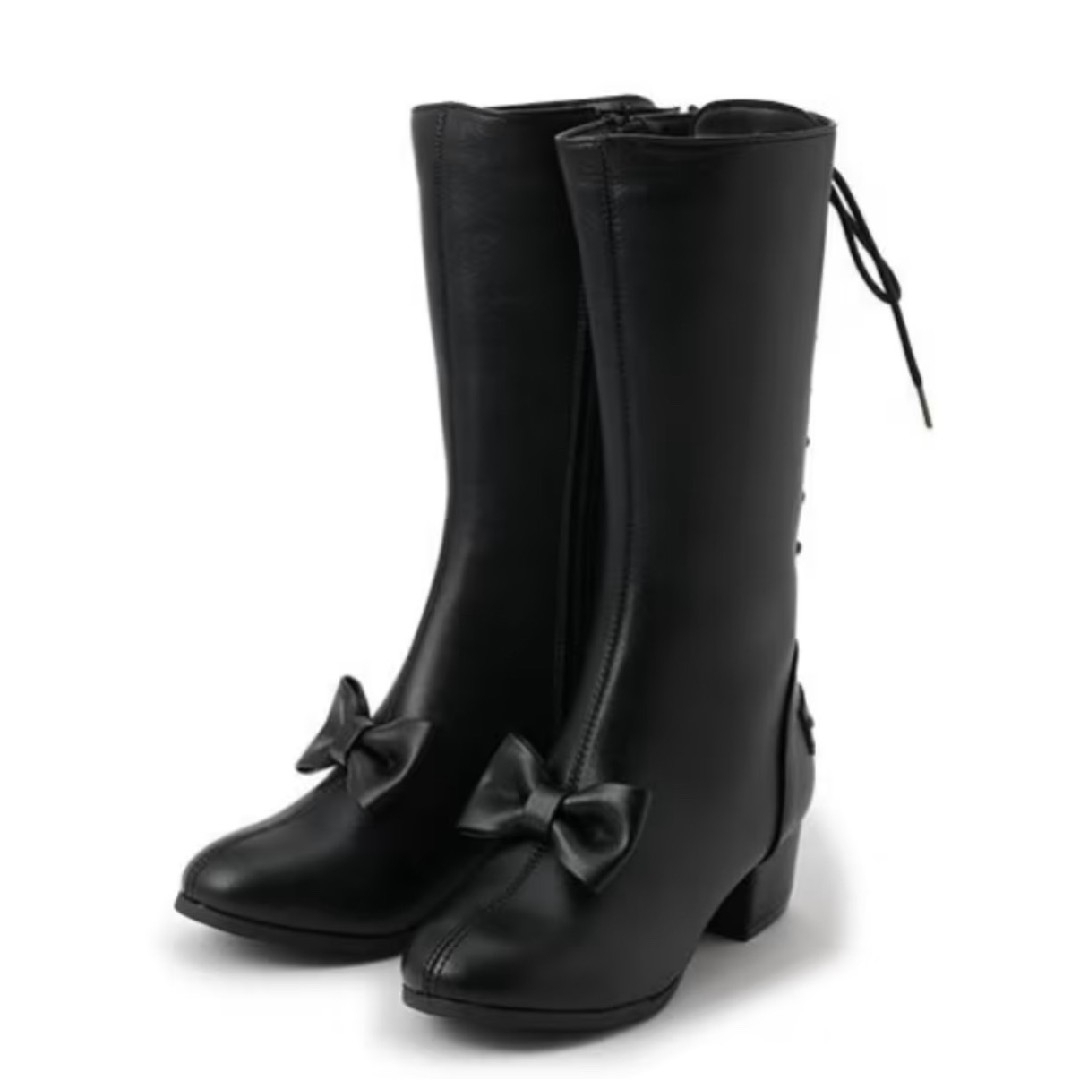 mezzo piano - メゾピアノ 編み上げロングブーツ 黒の通販 by 🎀𝐋Ã