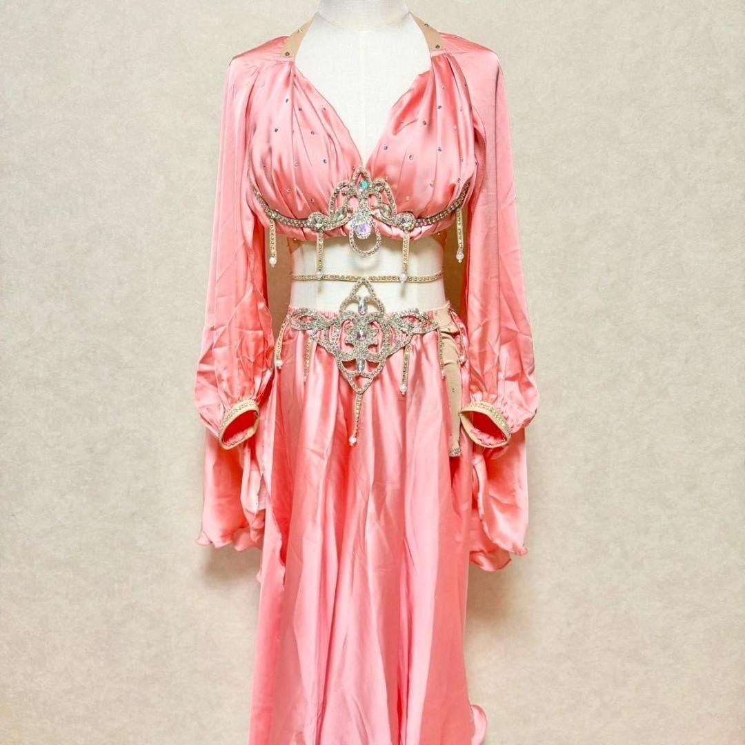 新品未使用】ベリーダンス セットアップ 衣装 サーモンピンク レッスン