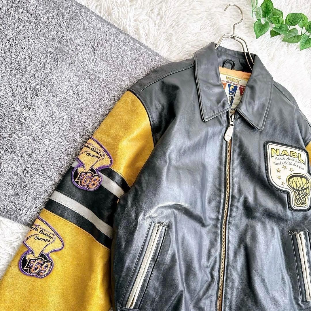 AVIREX - 希少 アビレックス レザージャケット スタジャン レイカーズ