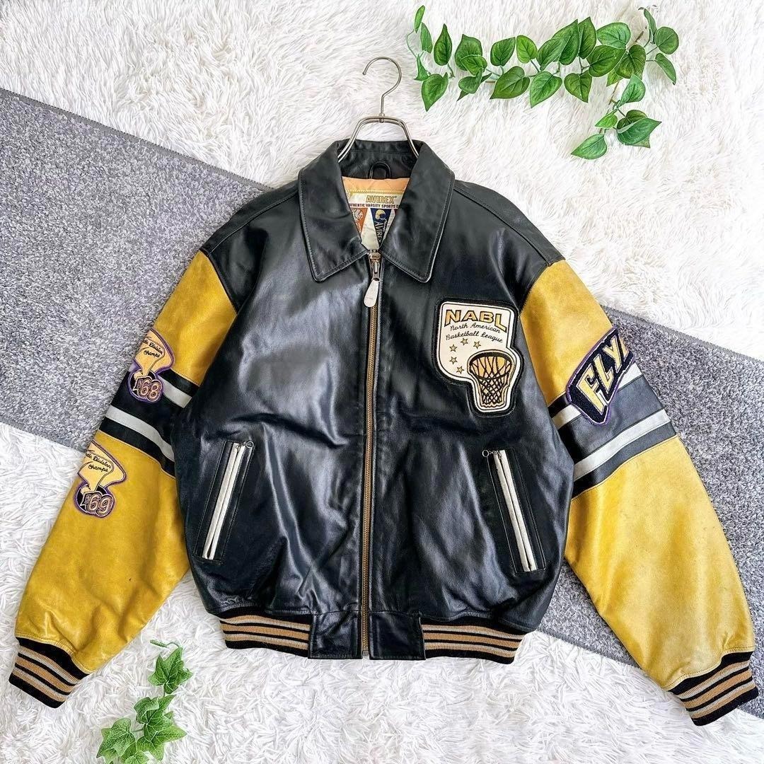 AVIREX - 希少 アビレックス レザージャケット スタジャン レイカーズ