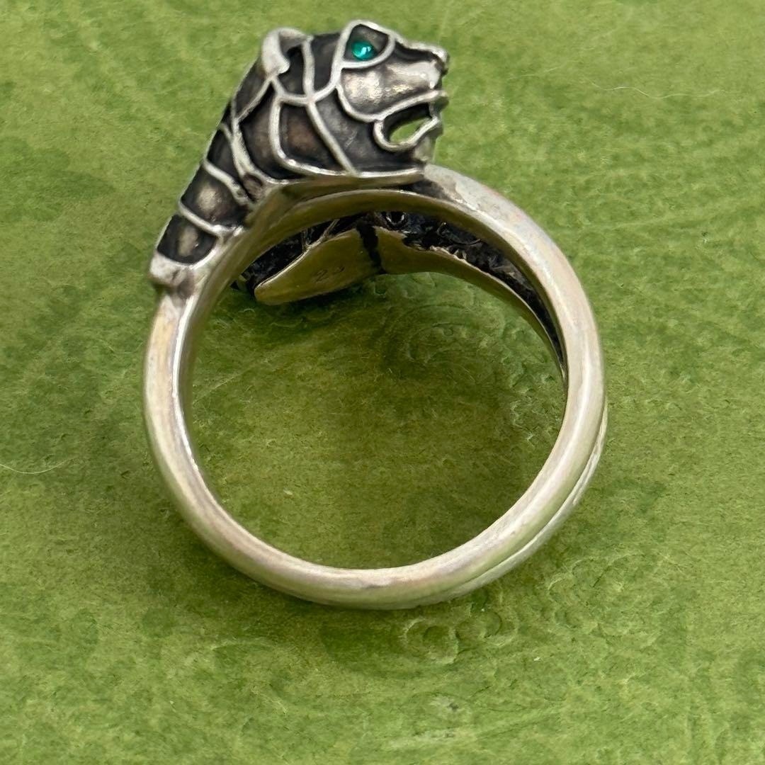 GUCCI - GUCCI ダブル タイガーヘッド グリーンアイ 19号 リング 指輪