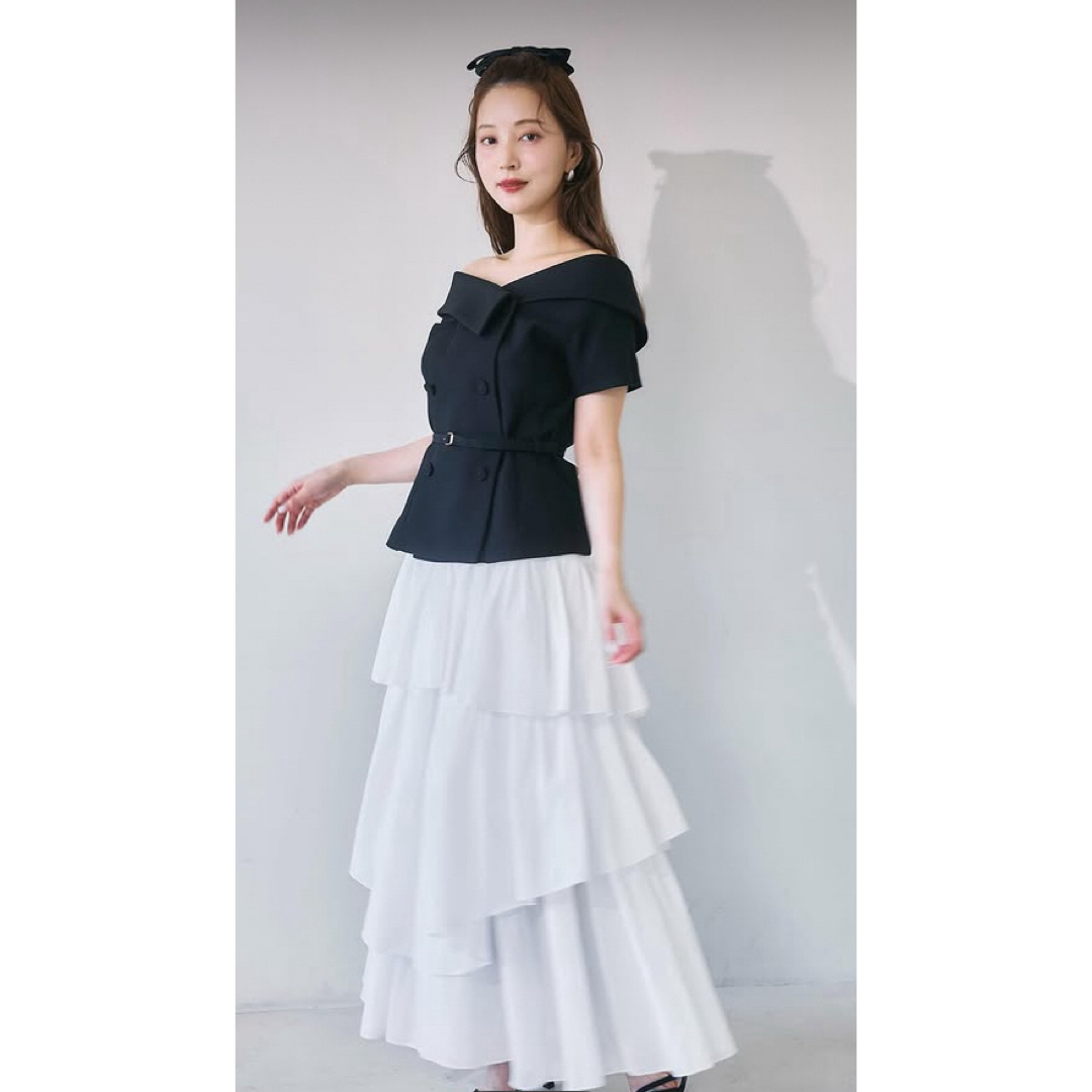 polura ポローラ オフショルカラーダブルボタンジャケット の通販 by