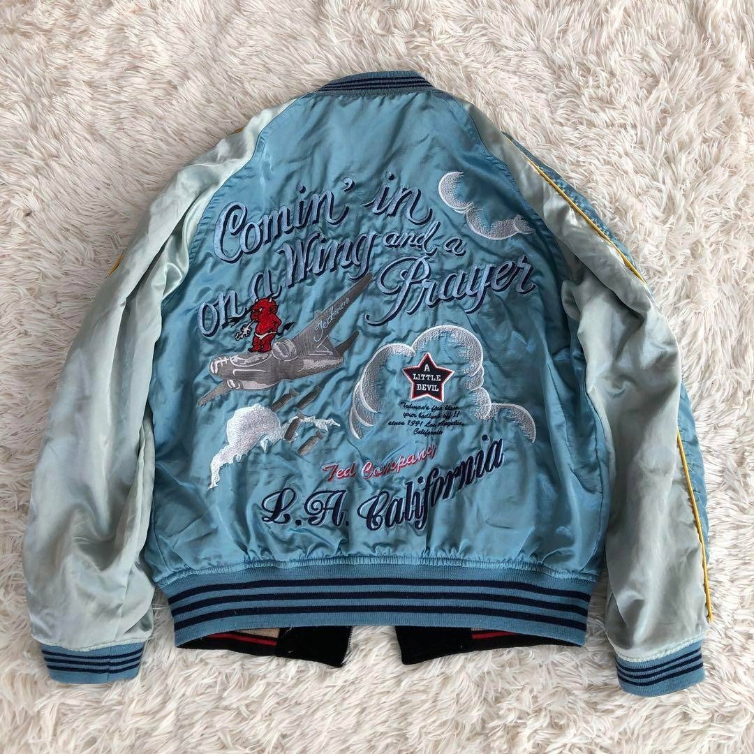 TEDMAN - TEDMANテッドマンリバーシブルスカジャン別珍ブラック水色