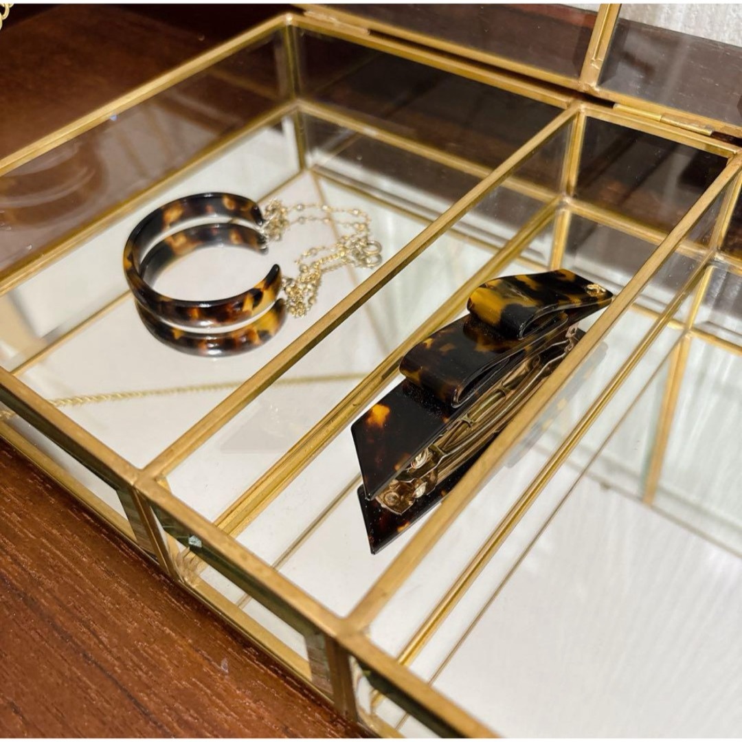 ZARA HOME - ZARA HOME ガラス製 ゴールド アクセサリーケースの通販
